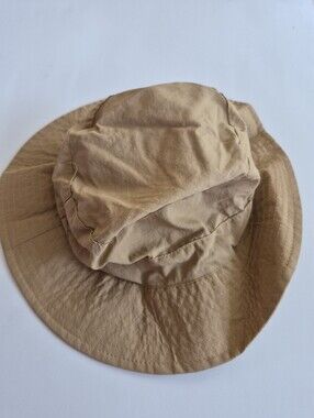 NOKIA foldable Pouch Light Brown Cotton Bucket Hat Beige NWT